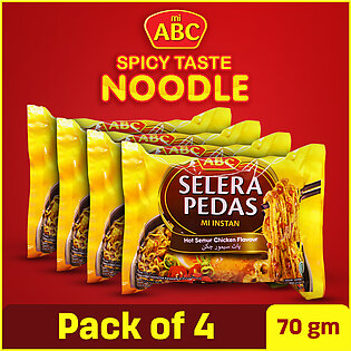 MI ABC SALERA PEDAS Hot Semur Chicken Flavour Instant Noodles  - Instant Spicy Noodles Mini Family Pack  (Pack of 4)