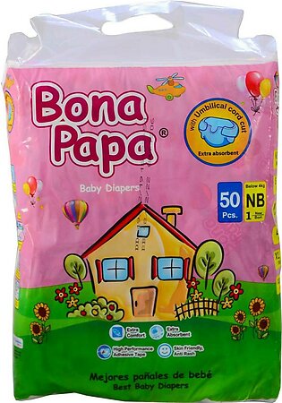 BONA PAPA Zero Size Baby Diaper (50 Pcs) Diapers Plus