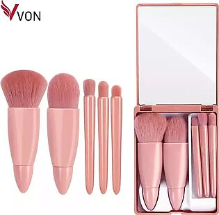Vvon, Pack Of 5 Makeup Brushes With Box, High Quality ,cute Makeup Kit, Cute Kit, ,professional Makeup Brushes Set, Makeup, Makeup Brushes, Hello Cosmetic Makeup Brush Kit