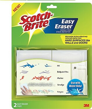 Scotch-brite Easy Eraser Pad, Magic Pad Easily Removes A Variety Of Stains And Marks. 2 Units/pack