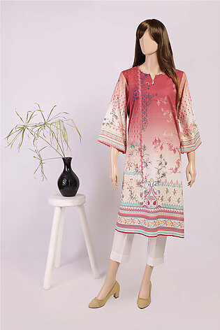Saya Printed Unstitched Fabric Lawn 2 Piece (shirt / Trouser) For Woman And Girls - Magenta - Design Code: Wu2p-2765