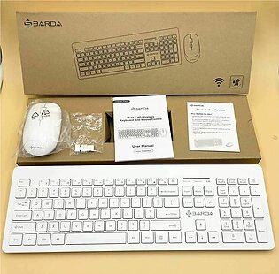 Wireless Keyboard And Mouse Set, Sbarda 2.4 Ghz Wireless, Full Size Compact Silent Computer Keyboard And Mouse With 13 Multimedia Shortcut Keys For Computer, Pc, Desktop, Laptop
