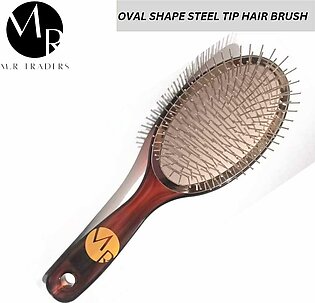 Hair Brush, Oval Shape Hair Brush With Wire Bristles, Peddle Hair Brush With Cushion Base, Hair Brush With Steel Wires And Tips, Hair Brush For Long Short Curly And Straight Hair, Oval Hair Brush For Men & Women