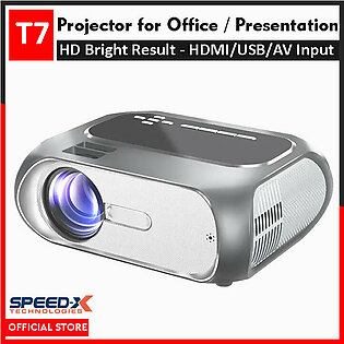 Speedx T7 Projector Multimedia Wifi / Hdmi / Usb Input - Hd Display Bright Projector For Office Study Lectures Presentation