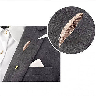 Leaves Lapel Pin Men Women Boutonniere Stick Suit Brooch Gold