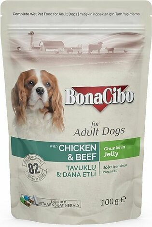 Bonacibo Adult Dog Pouch Chicken & Beef 100g