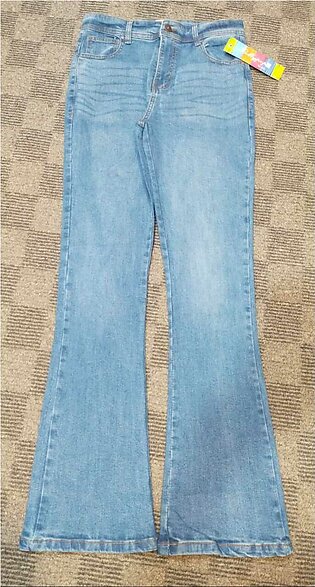 New Bell Bottom Style Ladies Denim Pents/ Stylish Skinny Blue Denim Jeans Pant For Girls