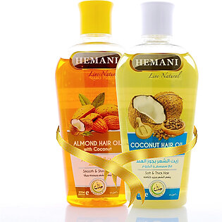 Hemani Pack Of 2 Hair Oil 200Ml (Almond,Coconut)