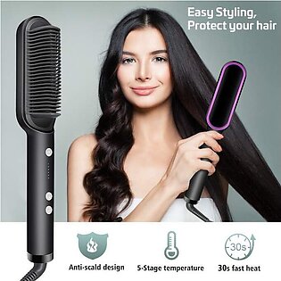 Fast Hair Straightener Brush For Girls Professional Anti Scaled Best Hair Styling Straightener Brush For Girls / Women (model: Hqt-909b)