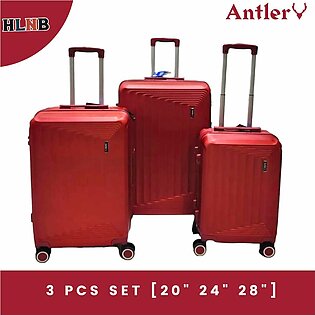 Hlnb Set Of 3 Travel Trolley Hard Shell Suitcase Set Made Of Abs 360° Smooth Rolling Suitcase