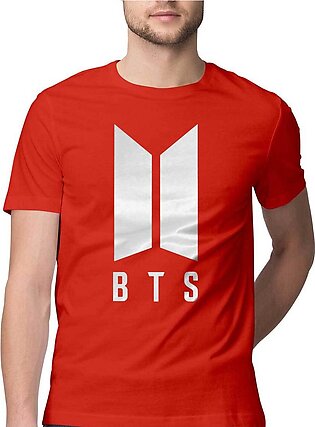 Red Bts Printed T-shirt For Boys