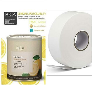 Rica Wax Lemon 800 Ml & Wax Strips Roll 50 Meters Pack Of 2