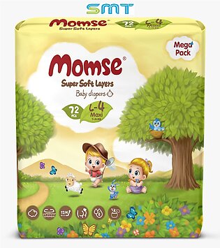 Momse Diapers Mega Pack Size 4no Large 9-14kg (72 Pcs Pack)