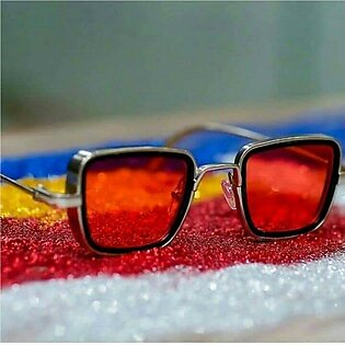 Kabir Singh India Movie Sunglasses Men Square Retro Cool Sun Shades Steampunk Style Sun Glasses for Men Silver Red