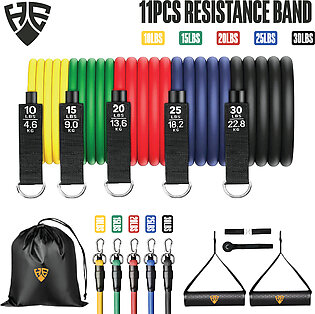 11pcs Resistance Band Set, Power Exercise Bands With Handles, Door Anchor, Ankle Straps And Carry Bag, Complete Body Workout Tube Bands For Home Gym, Latex Resistance Band For Body Fitness, Home Gym Equipment For Men And Women – Haeve Ecommerce