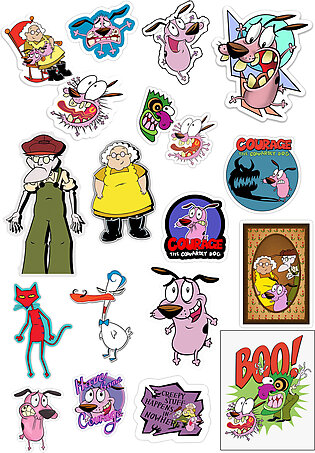 Courage the cowardly dog Stickers Pack for Laptop Car Bike Phone DIY Stickers