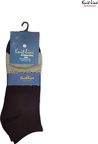 Knit-line® 1 Pair Mercerized Cotton Socks For Men Ankle Socks Free Size Socks 5 Different Colors Beautiful Sober Design Summer Casual & Formal Use Office Use Random Designs