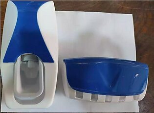 Toothpaste dispenser wall mounted blue