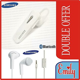 EMILY DOUBLE OFFER, Samsung Blue Tooth Headset, Bluetooth Headset AND Samsung YS Headphone Earphone Mic & Remote Hands free3.5 Mm