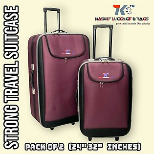 Kashif Luggage . Pack Of - 2 ( 24 32') Strong Travel Trolly Suitcase 2 -wheel