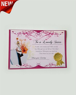 Certificate, Greeting Card for best Sister Birthday