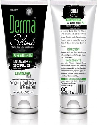 Derma Shine Black Face Wash+ Scrub (2 In 1)