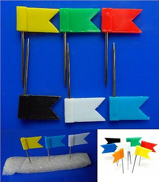 10 pieces Flag Marker Shape Map Pins Cork Notice Board Push Pin Office