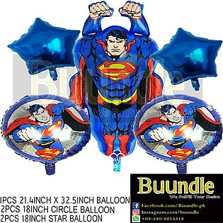 1pcs Superman Foil Balloon 2pcs Superman Circle Foil Balloon 2pcs Blue Star Foil Balloon