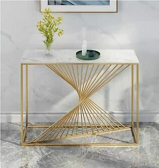Console Modern White And Black Luxury Console Table Rectangle Gold Finish
