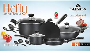 Sonex New Non Stick Hefty Gift Set Gl 14pcs Trending Non Stick Random Colors Cookware Sets (50167)