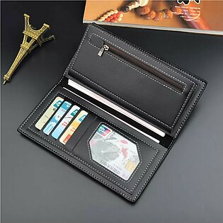 Leather Long Wallet For Men Slim Money Mobile Wallet Card Holder ( 3 designs )
