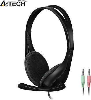 A4tech Hs-9 Stereo Headphone - New & Lightweight - With Mic - Black