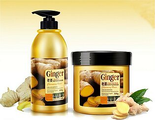 Bioaqua Ginger Hair Shampoo and Hair Smoothing Mask Set Anti-hair Loss Anti Dandruff Steam Hair Mask Treatment