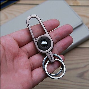 Double The Style, Double The Function: Dual Ring Metal Keychain Hook In Silver And Lavender