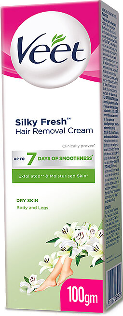Veet Silky Fresh Hair Removal Lotion for Dry Skin with Shea Butter and Lily Fragrance 100gm