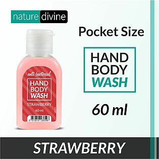 Pocket And Travel Size Antibacterial Strawberry Hand Wash, Hand Soap And Body Wash 60 Ml