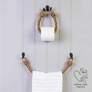 Pack Of 2 Rope Holder For Toilet Paper And Towel Holder