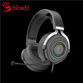 Bloody G535 Virtual 7.1 Surround Sound Gaming Headset - RGB Light - Detachable Single Directional Mic - In-line Controller - Adjustable Headband - 50 mm Speaker Unit - USB - For PC/Laptop - Black/White