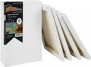 3-Pcs Blank Canvas Board Wooden Framed For Painting - 12x18-inch