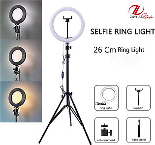 26cm/36cm/45cm Led Selfie Ring Light By Zayraz 10 Inch, Ring Light 18 Inch + 7.5 Ft Metal Stand Dimmable Led Ring Lamp Photo Video Camera Phone Light Ring-light For Live Youtube Fill Light.