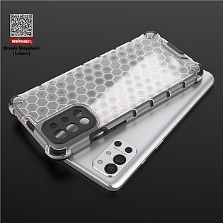 OnePlus 9R Case Honeycomb Transparent Back Anti fingerprint Cover