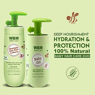 WBM Baby Hair Care Kit |100% Natural Baby Oil & 3 in 1 Baby Shampoo, Body Wash & Conditioner for Nourishes Baby's Hair & Skin