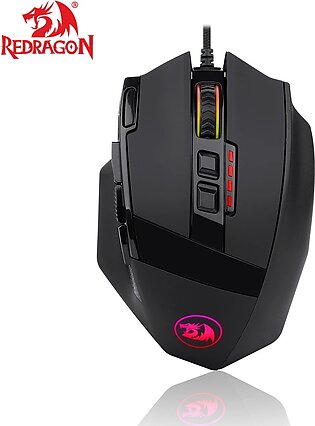 Redragon M801 Sn,iper RGB Laser Gaming Mouse 12400 DPI with 9 Programmable Buttons and Weight Tuning
