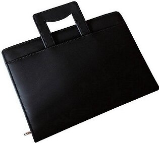 Black Artificial Leather Office Folder With Free Writing Pad And Pen