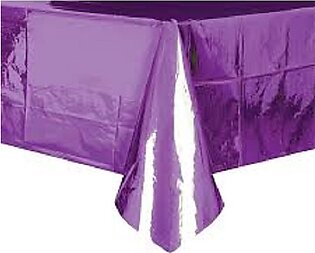 Purple Color Metallic Plastic Table Cover (137 x 183 cm) For Birthday, Wedding, Engagement, Bridal Shower Party Decoration