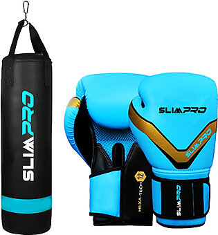 SLIMPRO Filled Punching Bag With Boxing Gloves