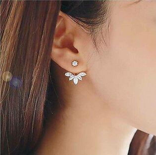 Cubic Zirconia Flower Stud Earrings Women Fashion Jewelry