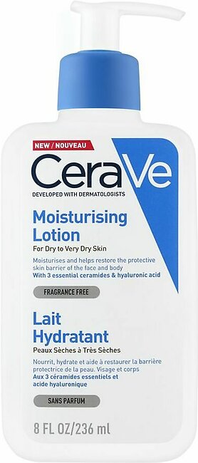 CeraVe Fragrance Free Moisturising Lotion, Dry To Very Dry Skin, 236ml