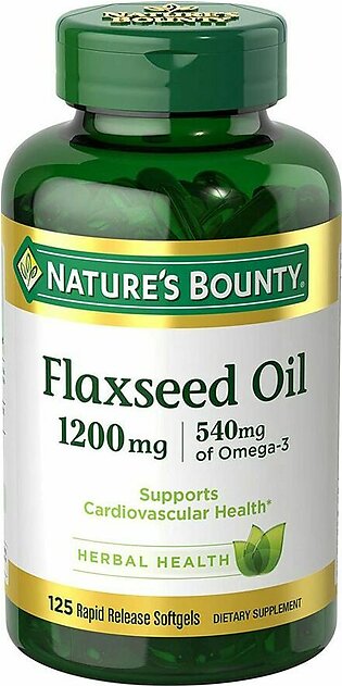 Nature's Bounty Flaxseed Oil, 1200mg, 125 Softgels, Dietary Supplement