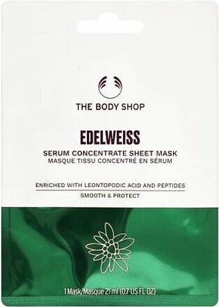 The Body Shop Edelweiss Serum Concentrate Sheet Mask, Smooth & Protect, 21ml